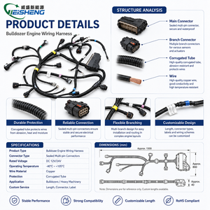 Kabel Harness Mesin Bulldozer Kustom, Perakitan Kabel ECU Alat Berat OEM - Product Image 3