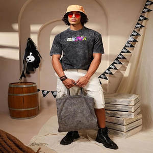 Camiseta de algodón 100% de manga corta con hombros descubiertos y cuello redondo para hombre, estilo OEM/ODM, con logotipo personalizado, estampado oversize. - Product Image 4