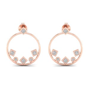 REYES Nuevo Diseño, Pendientes de Aro de Oro Sólido de 14K con Moissanita Certificada por GRA para Mujer, Joyería Fina de Alta Calidad, Regalo de Boda - Product Image 2