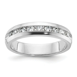 Anillo de Boda de Oro Blanco con Diamantes Cultivados en Laboratorio con Engaste en Canal - Product Image 5
