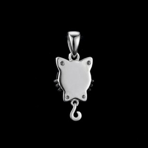 925 Sterling Silver 12mm Cat Face <b>Blank</b> Bezel Pendant Resin Ashes & Breastmilk Keepsake Pendant Setting Memorial <b>Pet</b> Cat - Product Image 3