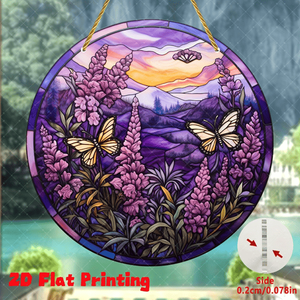CIFbuy 7.9 Inch <b>Lavender</b> Butterfly Wall Hanging Window Decor Stained Glass Effect Home <b>Garden</b> Decor TikTok for Temu Pick Serv - Product Image 4