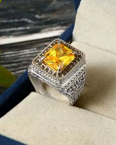 Anillo de Zafiro Amarillo Calentado con Plata de Ley 925 – Joyería Fina con Piedras Preciosas Naturales para Mujer al por Mayor - Product Image 3