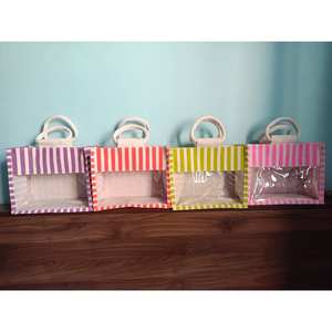 Sacs de rangement miniatures classiques et polyvalents pour le bureau et la maison, en 4 couleurs différentes, avec un compartiment transparent en plastique écologique. - Product Image 1