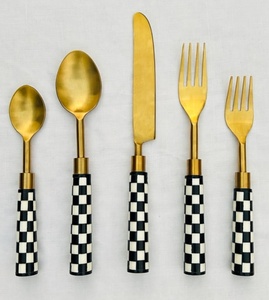 Luxury Style Stainless Steel <b>Flatware</b> <b>set</b> With Resin handle Best Gift Tableware kitchenware Cutlery <b>Set</b> Wedding Party Utensil - Product Image 3