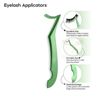 Applicateurs de cils en acier inoxydable avec embout en fibre en forme de L, nano-adhérence, antistatiques et durables - Product Image 3