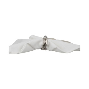 Wholesale Modern Silver Metal Napkin Rings Polished Stainless Steel Woven Leaf Motif Napkin <b>Holders</b> For Formal Dining Decor - Product Image 1