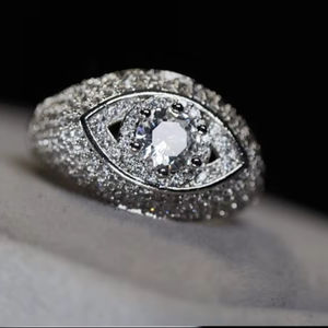 Anillo de Moissanita con Diamantes Estilo Hip Hop para Hombre y Mujer, Anillo Iced de Plata Esterlina 925 con Baño de Rodio, Regalo de Aniversario de Bodas - Product Image 1