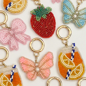 Wholesale Fashion Embroidered Fruit-Inspired Keychain Cute Handmade Beaded Bag Charm - Product Image 3