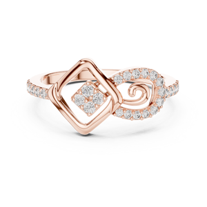 Bague de Fiançailles Élégante en Or Rose 18 carats Plaqué Rhodium avec Diamant de Laboratoire Rond Taillé, Idéale pour Fêtes, Événements Glamour, Cadeaux et Usage Quotidien - Product Image 1