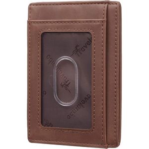 Minimalist Leather <b>RFID</b> <b>Blocking</b> Slim <b>Wallet</b> Front Pocket Money Clip Medium Size - Product Image 2