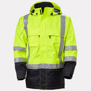 Safety Hi Vis <b>Workwear</b> Reflective Jacket Hi Vis <b>Winter</b> Safety Working Construction Jacket For Workers With Hood - Product Image 5