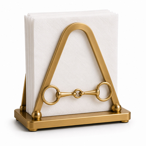 Porte-serviettes de table de style équestre moderne, fabriqué en métal durable avec un cadre circulaire distinctif et un support central. - Product Image 3