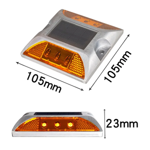 Borneaux de signalisation routière à LED solaires, montage au sol, IP65, matériau PC, lumières d'avertissement colorées pour parkings - Product Image 4