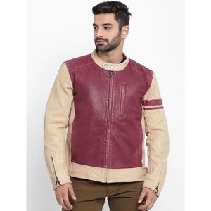 Unisex Cow Skin Leather Motorcycle-style Stand Collar Eco-Friendly Windproof Jacket - Product Image 2