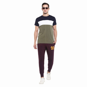 Men's Maroon Sweatpants With 95 Print Elastic Waist Joggers Casual Pants With Pockets Autumn Wear - Product Image 4