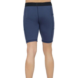 Shorts Bermuda de compression pour homme, bleus, à empiècements, taille mi-haute, élastiques, respirants, en tricot de Spandex et Nylon, décontractés - Product Image 4