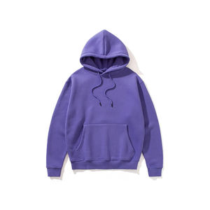 Sweat-shirts à capuche pour hommes de qualité supérieure, 100% coton, fermeture éclair, fabrication directe, grandes tailles, coupe classique, couleur unie, en polaire tricotée pour l'hiver - Product Image 3