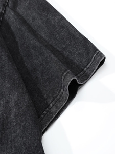 Nueva Camiseta con Estampado Personalizado y Lavado Ácido, Color Morado Sólido, Corte Holgado y Cuadrado, Camisetas para Hombre - Product Image 4