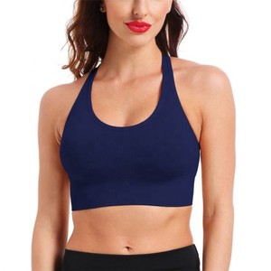 Sujetador deportivo de talla grande personalizado para mujer, top de gimnasio sin costuras, transpirable, para fitness y yoga, de nailon y elastano, con soporte alto y logo frontal. - Product Image 3