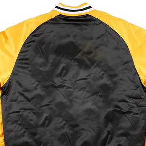 Chaqueta Bomber Negra y Amarilla de Grambling State, Premium, con Cierre Completo, Satén con Ribete de Punto y Forro de Viscosa Suave, para Primavera - Product Image 6