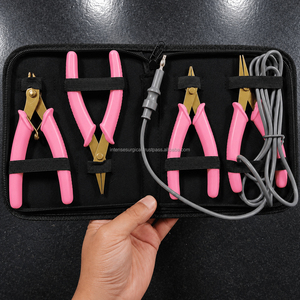 Wholesale Pink Permanent Jewelry Making Kit Flush <b>Cutter</b> Long Nose Short Nose Grounded Pliers Factory Direct - Product Image 3