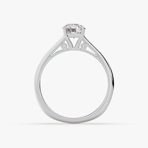 Anillo de Compromiso y Boda Minimalista Clásico de Plata 925 con Moissanita, Corte Brillante Redondo, Engaste de Garras, para Mujer - Product Image 2