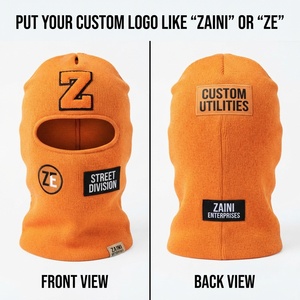Unisex Children's Balaclava <b>Jacket</b> Premium 280 GSM Rib Knit Fabric Striped Waterproof Adjustable Digital Printing Orange <b>Black</b> - Product Image 1