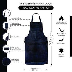 Tablier d'atelier en cuir personnalisé LPN-0060B fait à la main cadeau sans manches pour lui cadeau personnalisé d'artisan - Product Image 6