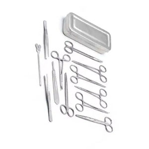 Ensemble d'instruments chirurgicaux en acier de haute qualité, 13 pièces, kit de chirurgie mineure + étui, outils médicaux, approuvé CE ISO, par Grip Surgical - Product Image 1