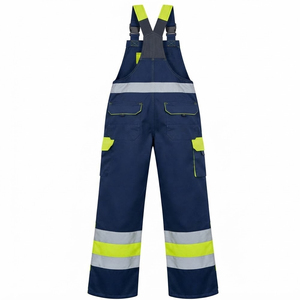 Plain Dyed Solid Color High Quality Bib And <b>Brace</b> Workwear <b>Trouser</b> Hi Visibility Reflective Overalls With Pockets - Product Image 2