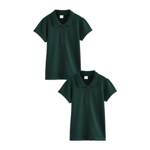 Polos de Punto Bordados de Manga Corta para Niñas, Corte Regular, Poliéster/Algodón, Personalizables, Venta al Por Mayor - Product Image 4