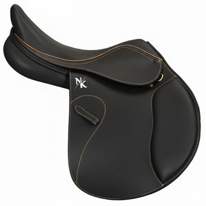 Silla de montar de competición para salto de obstáculos, de cuero genuino, estilo inglés, de alta densidad, productos de carreras de caballos ingleses de la India. - Product Image 1