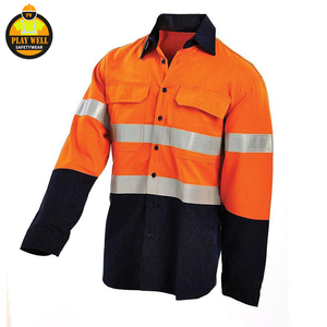 100% Pure Cotton <b>Construction</b> Worker Shirt Workwear Custom Logo Reflective Safety <b>Clothes</b> Hi Vis <b>Work</b> Shirts - Product Image 6