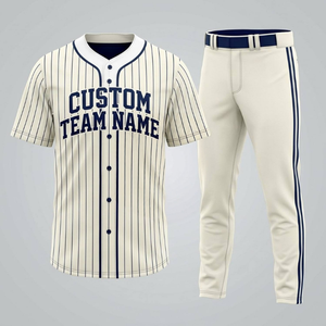 Conjunto de camiseta y pantalones de béisbol con estampado personalizado, uniforme de béisbol de manga corta con botones para hombre, venta al por mayor, estampado más popular. - Product Image 3