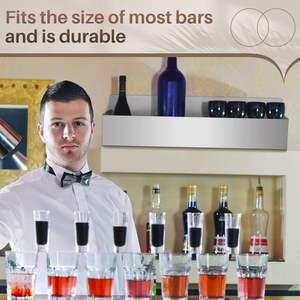Estante de Lujo Rectangular de Acero Inoxidable con Doble Riel para Botellas de Bar, Capacidad para 6 Botellas, Compatible con Cubitos de Hielo, Modelo 2026 - Product Image 3