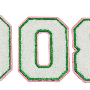 Parche de Chenilla 1908 Verde Rosa Estilo Universitario, Aplique Bordado con Letras, Accesorio de Moda para Ropa, Decoración para Chaqueta - Product Image 2