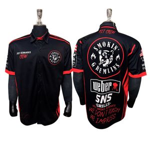 Maillot de course respirant à manches courtes imprimé sur mesure pour la moto et les courses automobiles avec logo personnalisé pour hommes - Product Image 1