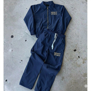 Chaqueta Cortavientos Personalizada de Alta Calidad al por Mayor, Conjuntos Deportivos para Hombre, Chaqueta con Cierre de Cremallera de Dos Piezas, Conjunto de Ropa Impermeable de Nailon para Niños - Product Image 1