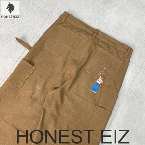 Pantalon cargo HONEST EIZ pour homme, taille haute, couleur unie, en denim de coton respirant, style streetwear, avec patchs décoratifs, idéal pour l'automne - Product Image 4