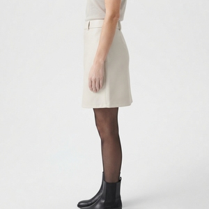 <b>Women</b> High Waist Belted PU <b>Leather</b> Long Mini <b>Skirt</b> Above Knee Woven Solid Color Casual <b>Skirt</b> - Product Image 2