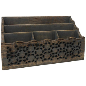 Top Quality Wooden Caddy With Handle Customized Design for Kitchen Hotel <b>Tabletop</b> Cutlery Holder <b>Storage</b> Organizer - Product Image 2