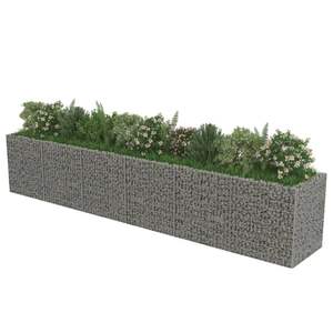 Jardinière surélevée Vitro Gabion 21,3x35,4x39,4 pouces en acier galvanisé argenté pour légumes - Product Image 6
