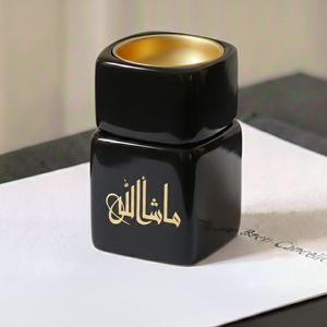 Elegante Quemador de Incienso de Cerámica Brillante con Detalles Decorativos en Caligrafía Árabe para Decoración de Sala de Estar y Majlis - Product Image 6