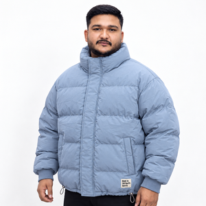 Manteau matelassé isolant surdimensionné à col montant, veste d'hiver personnalisable, streetwear unisexe, vêtement d'extérieur entièrement zippé, OEM - Product Image 2