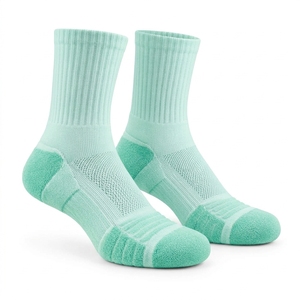 RTS OEM ODM Custom Pickleball Athletic Performance <b>Merino</b> Wool Zone Cushion Breathable Striped Sports <b>Socks</b> Adult Workouts - Product Image 5