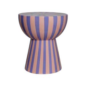 Table d'appoint multifonctionnelle en métal, tabouret de batterie, table sur pied en fer rayée violet vif et rose, table de chevet décorative de luxe style Pop Art - Product Image 1