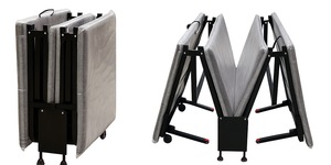 Modern Metal <b>Folding</b> <b>Bed</b> With Polyester Upholstery Foldable Design For Bedroom Use - Product Image 3