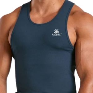 <b>Mens</b> Navy Blue Sleeveless Tank Top Gym Workout Shirt Athletic Fitness Training Sportswear Bodybuilding <b>Running</b> Activewear <b>Vest</b> - Product Image 6