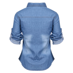 Camisas de Mezclilla de Alta Calidad, Estilo Urbano, Casual, Manga Larga, Transpirables, de Algodón Ecológico, con Estampado Vintage Lavado para Invierno - Product Image 2